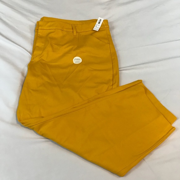 Old Navy Pants - OLD NAVY PIXIE MID-RISE MUSTARD YELLOW PANTS SZ 28